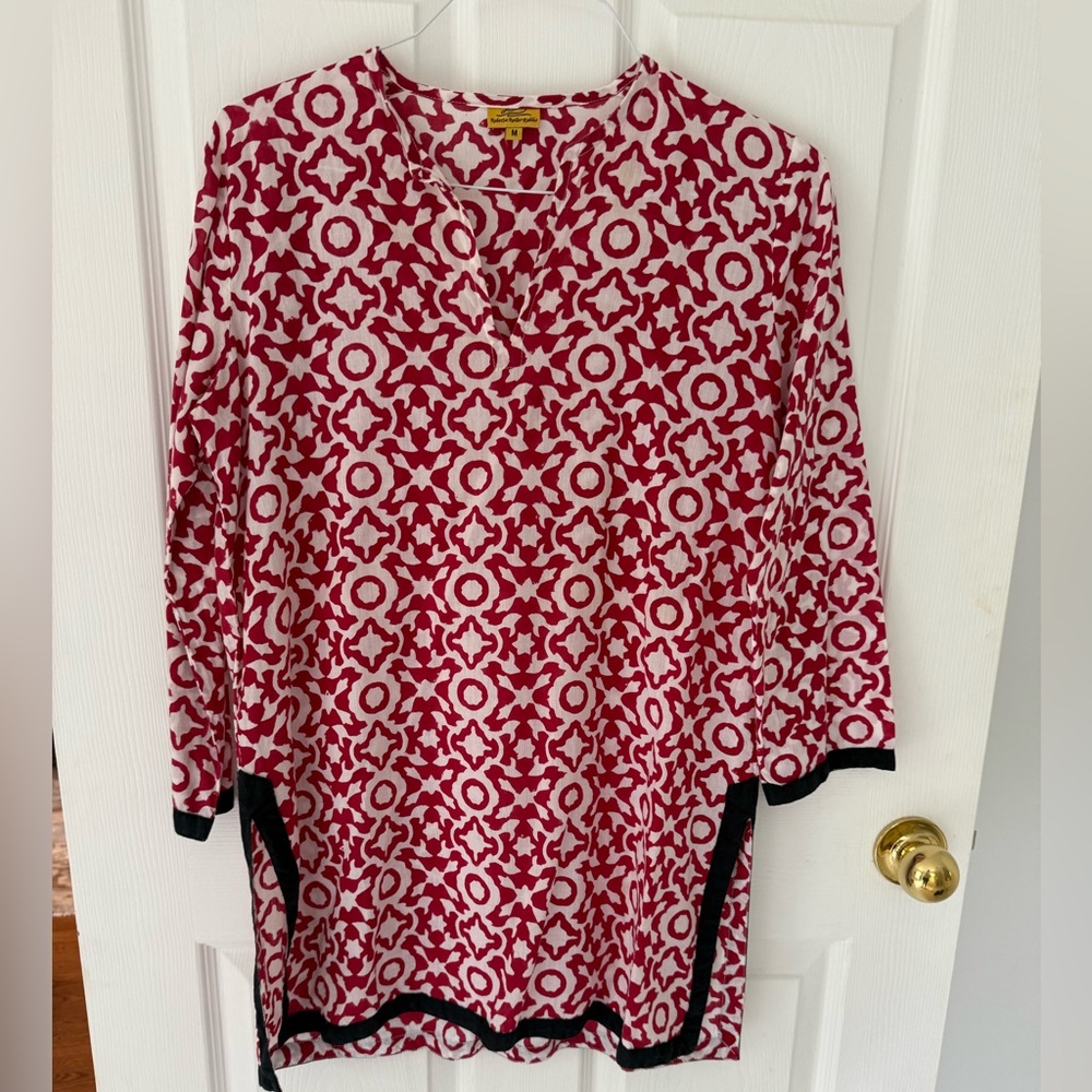 Roberta Roller Rabbit Red and White Tunic Swim Coverup